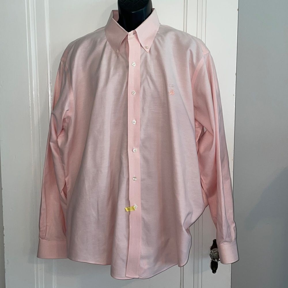 Brooks Brothers pink non iron supima cotton long sleeve shirt